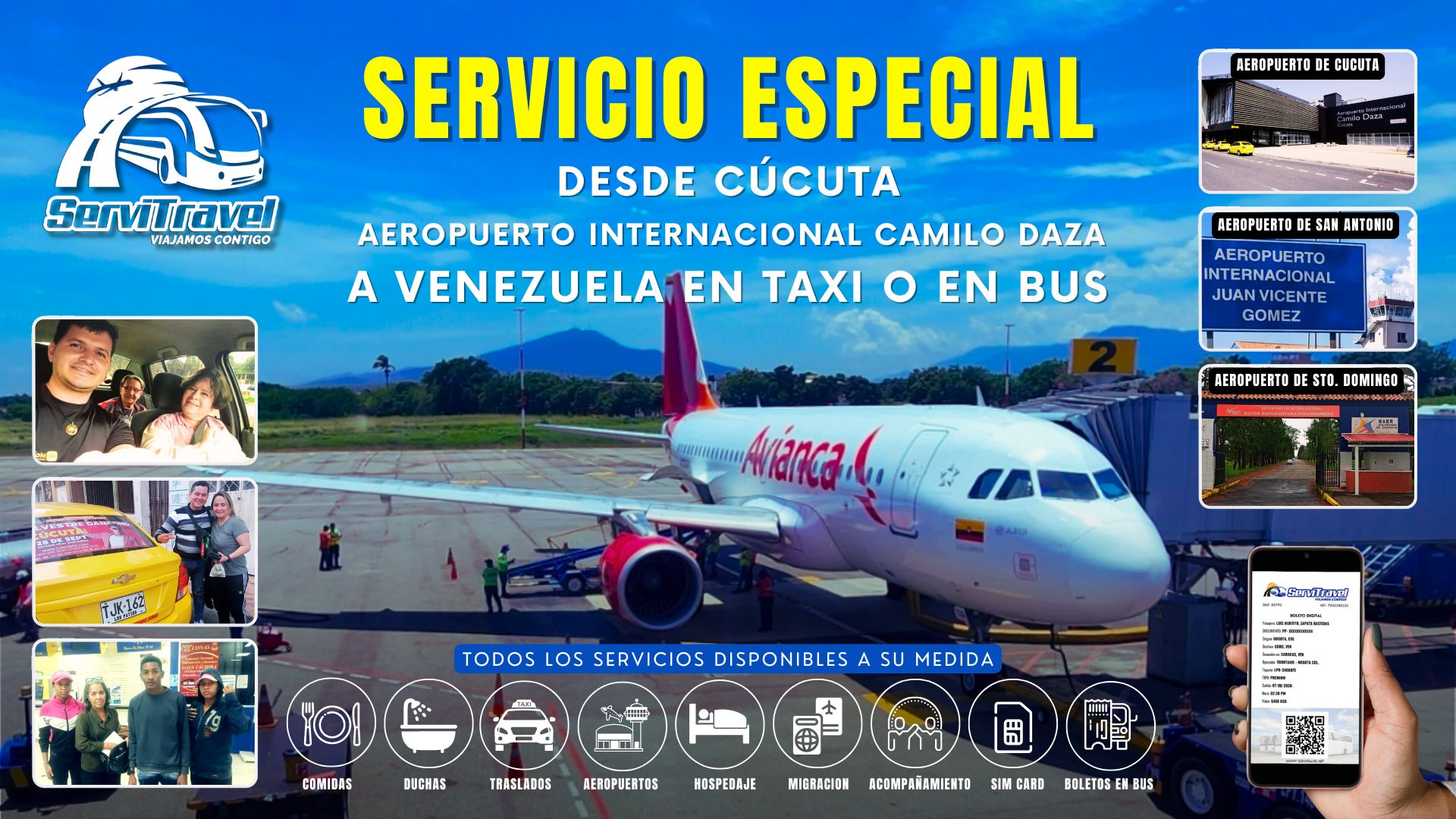 SERVICIO ESPECIAL AEROPUERTO CAMILO DAZA CUCUTA COLOMBIA A VENEZUELA