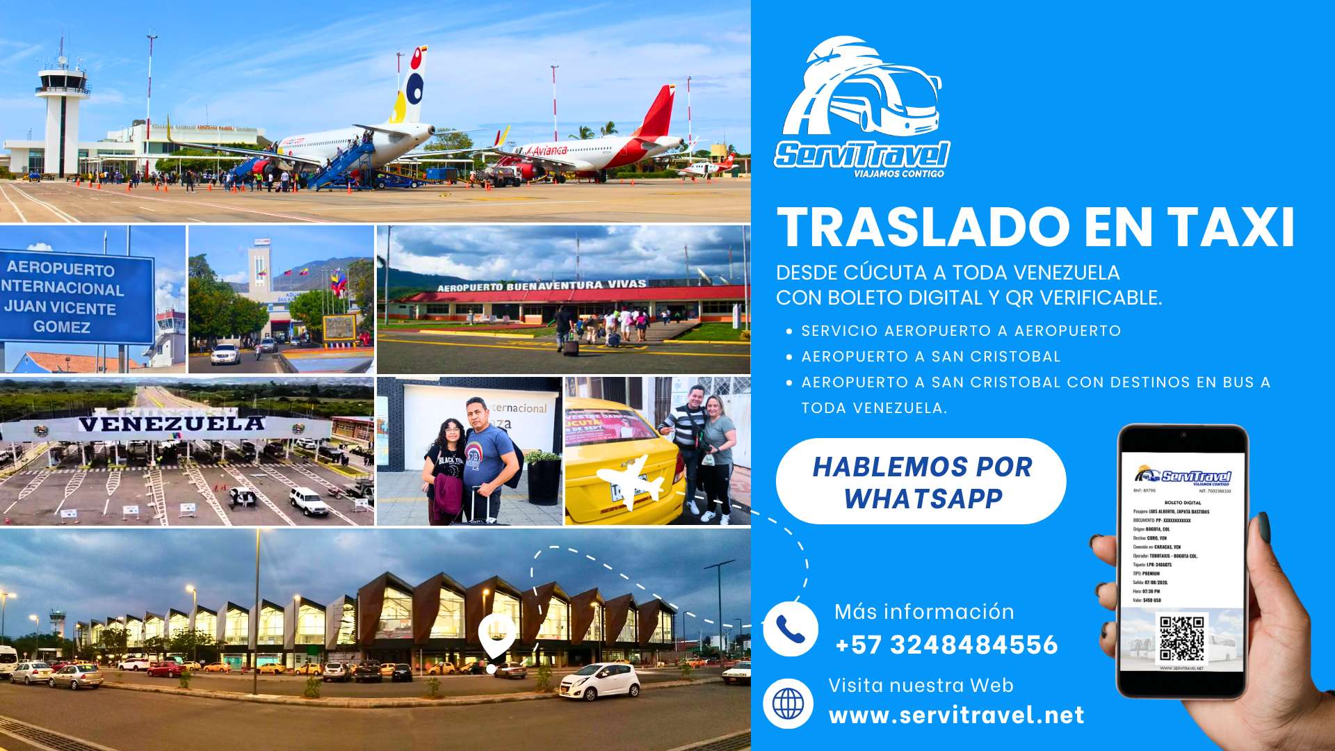 Traslados taxi desde Cúcuta a toda Venezuela, Pasajes con boletos digital y código QR